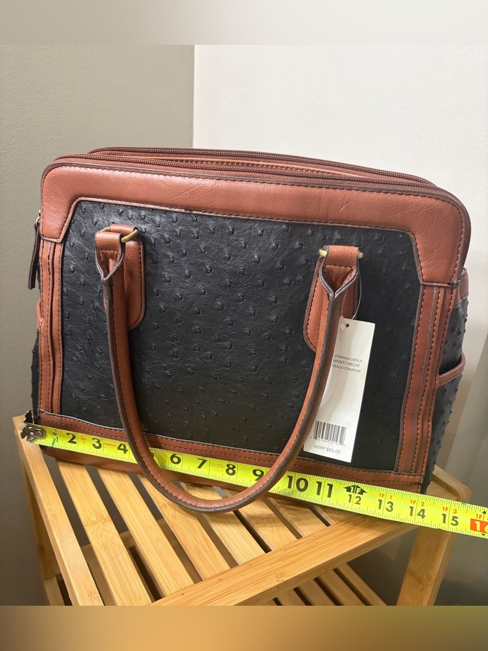 Mondani New York Two-Tone Ostrich Purse - Picture 10 of 12
